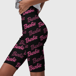 Велосипедки с принтом Barbie - Барби для женщины, вид на модели спереди №3. Цвет основы: белый