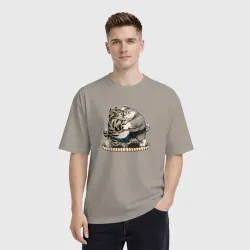 Мужская футболка хлопок Oversize КОТИКИ СУМОИСТЫ - фото 2