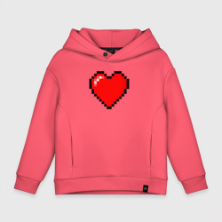 Детское худи Oversize хлопок Пиксельное сердце-здоровье - Красный