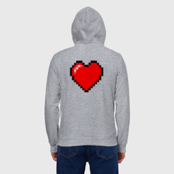 Мужская толстовка на молнии хлопок Пиксельное сердце-здоровье - Красный - фото 2