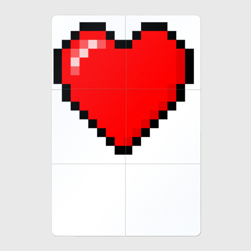 Магнитный плакат 2Х3 Пиксельное сердце-здоровье - Красный
