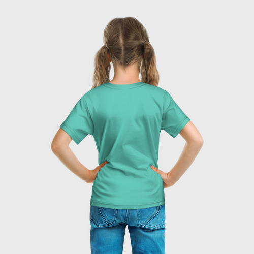 Детская футболка 3D с принтом Водное поло - золотой мяч, вид сзади #2