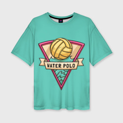 Женская футболка oversize 3D Водное поло - золотой мяч