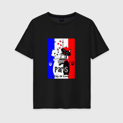 Женская футболка хлопок Oversize Paris city of love