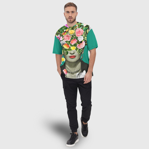 Мужская футболка oversize 3D Фрида Кало - Арт Портрет, цвет 3D печать - фото 5