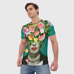 Мужская футболка 3D Фрида Кало - Арт Портрет - фото 2