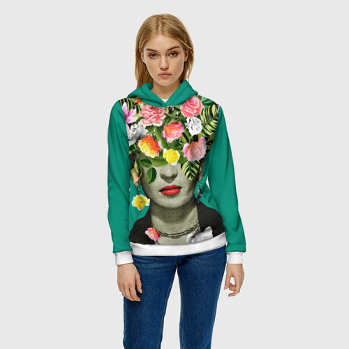 Женская толстовка 3D Фрида Кало - Арт Портрет, цвет 3D печать - фото 3