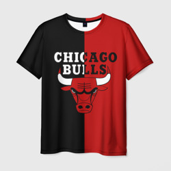 Мужская футболка 3D Чикаго Буллз black & red