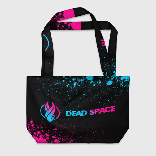 Пляжная сумка 3D Dead Space - neon gradient: надпись и символ