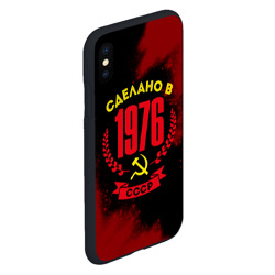 Чехол для iPhone XS Max матовый Сделано в 1976 году в СССР и желтый серп и молот - фото 2