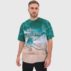 Мужская футболка oversize 3D Beach volleyball ocean theme - фото 2