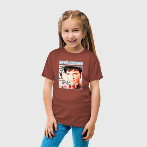 Детская футболка хлопок Юрий Шатунов в юности, цвет кирпичный - фото 5