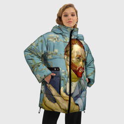 Женская зимняя куртка Oversize Ван Гог Селфи - Арт Портрет - фото 2
