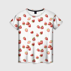 Клубничка, паттерн – Женская футболка 3D с принтом купить со скидкой в -23%