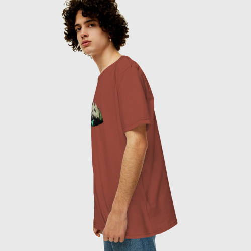 Мужская футболка хлопок Oversize с принтом Мотокросс стант, вид сбоку #3