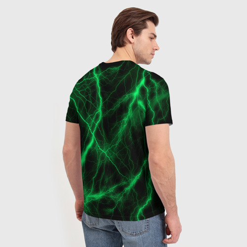 Мужская футболка 3D Mazda зеленые молнии, цвет 3D печать - фото 4