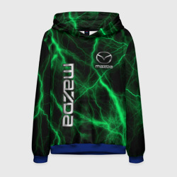 Мужская толстовка 3D Mazda зеленые молнии
