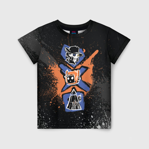 Детская футболка 3D с принтом Граффити в стиле Любовь, смерть и роботы, вид спереди #2