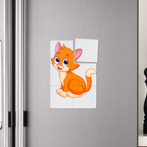 Магнитный плакат 2Х3 Оранжевый котик сидит и смотрит - фото 4