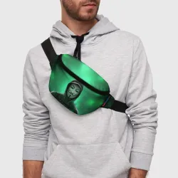 Поясная сумка 3D Russian hacker anonymous green - фото 2