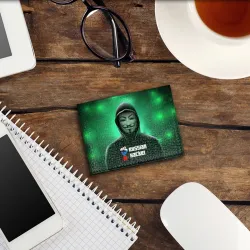 Обложка для студенческого билета Russian hacker anonymous green - фото 2