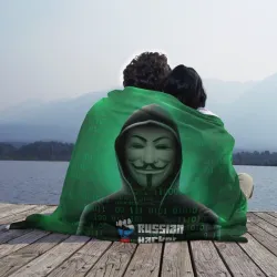 Плед 3D Russian hacker anonymous green - фото 2