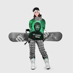 Накидка на куртку 3D Russian hacker anonymous green - фото 2