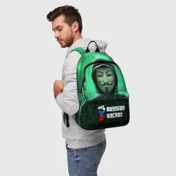 Рюкзак 3D Russian hacker anonymous green - фото 2