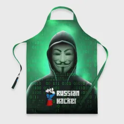 Фартук 3D Russian hacker anonymous green