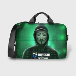 Сумка для ноутбука 3D Russian hacker anonymous green