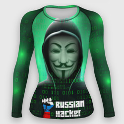 Женский рашгард 3D Russian hacker green