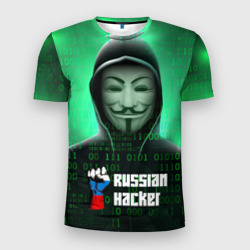 Мужская футболка 3D Slim Russian hacker green