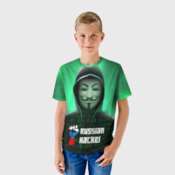 Детская футболка 3D Russian hacker green - фото 2