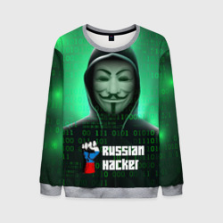 Мужской свитшот 3D Russian hacker green