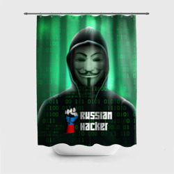 Штора 3D для ванной Russian hacker green