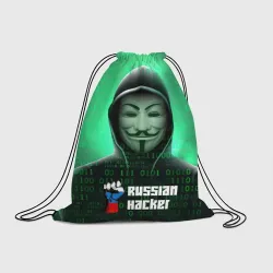 Рюкзак-мешок 3D Russian hacker anonymous green