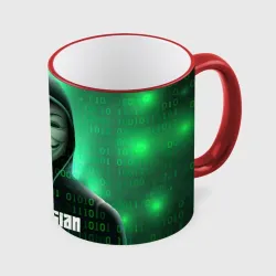 Кружка с полной запечаткой Russian hacker anonymous green