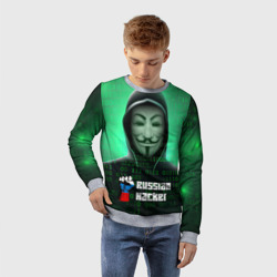 Детский свитшот 3D Russian hacker green - фото 2