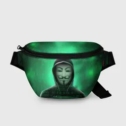 Поясная сумка 3D Russian hacker anonymous green