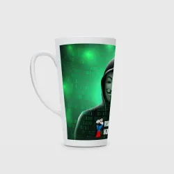 Кружка Латте Russian hacker anonymous green