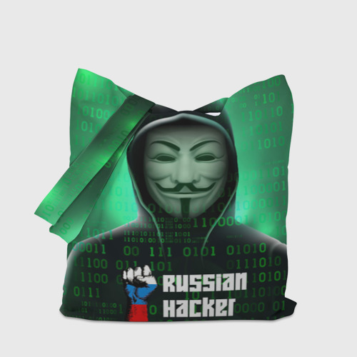 Шоппер 3D с принтом Russian hacker  green, вид сбоку #3