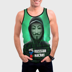 Мужская майка 3D Russian hacker green - фото 2