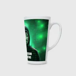 Кружка Латте Russian hacker anonymous green - фото 2