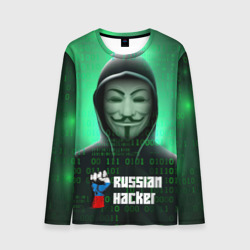 Мужской лонгслив 3D Russian hacker green