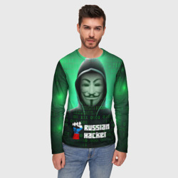 Мужской лонгслив 3D Russian hacker green - фото 2