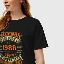 Женская футболка хлопок Oversize Легенды рождаются в 1988 - фото 2