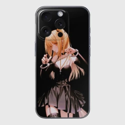 Чехол для iPhone 15 Pro Max силиконовый с защитой камеры Миса Амане - Тетрадь смерти