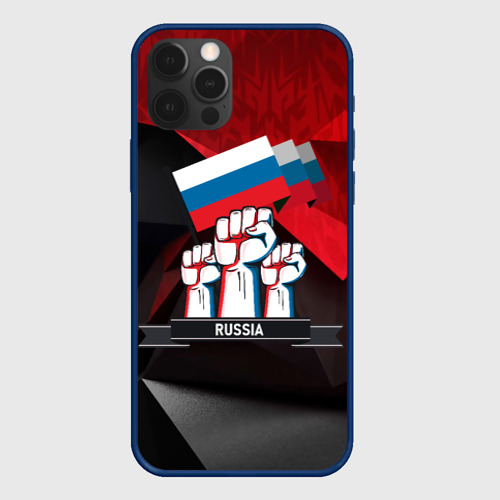 Чехол для iPhone 12 Pro с принтом Русская сила кулаки, вид спереди #2