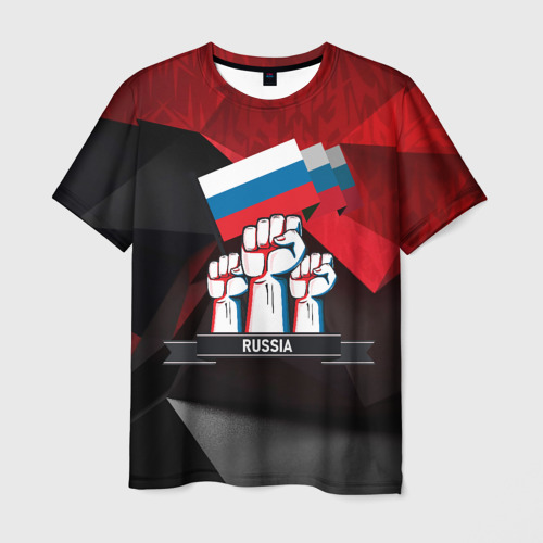 Мужская футболка 3D Русская сила кулаки, цвет 3D печать