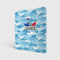 Холст квадратный Russia: синий камфуляж